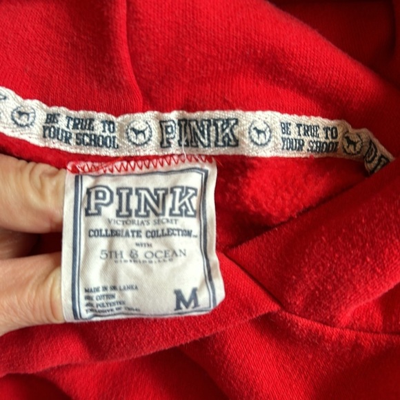 Victoria’s Secret Pink University Madison Wisconsin Red Hoodie Sweatshirt Badger - Picture 7 of 8